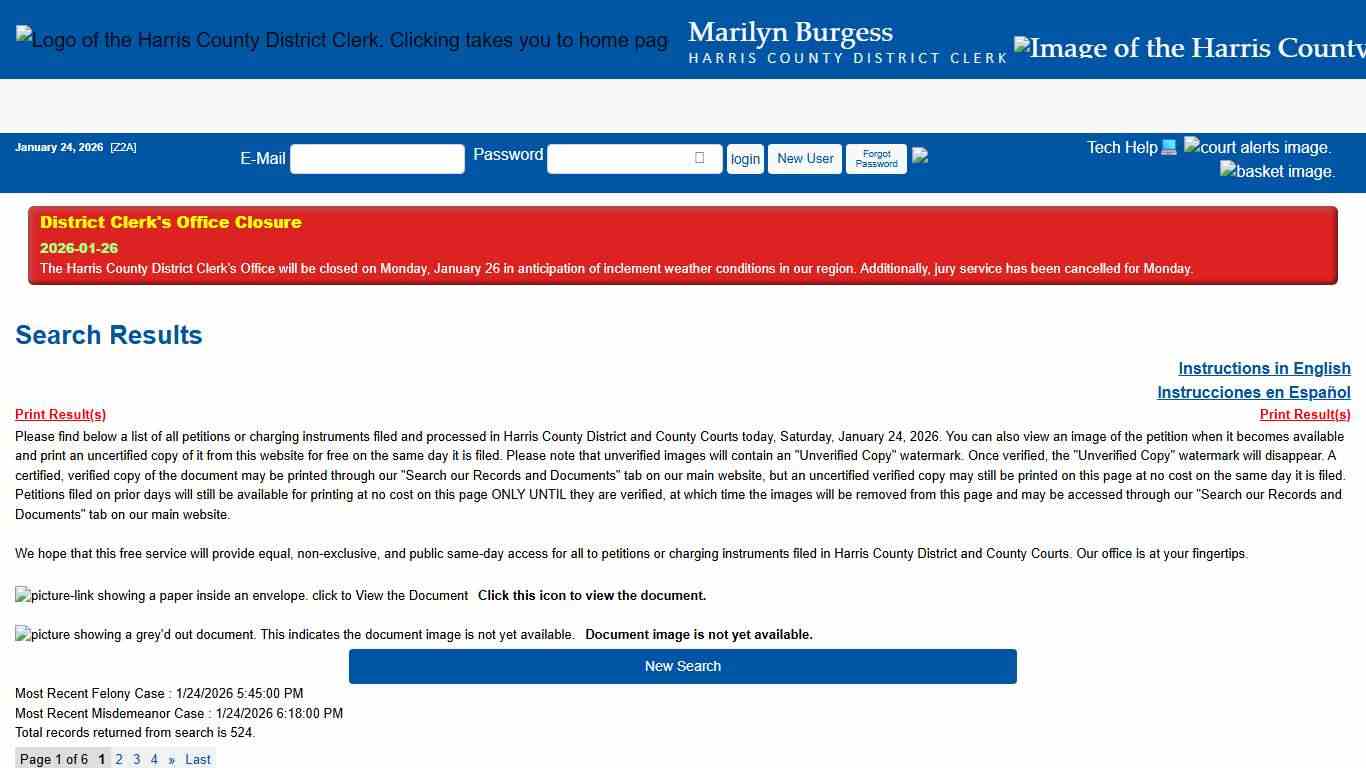 Office of Harris County District Clerk - Marilyn Burgess Search Our Records